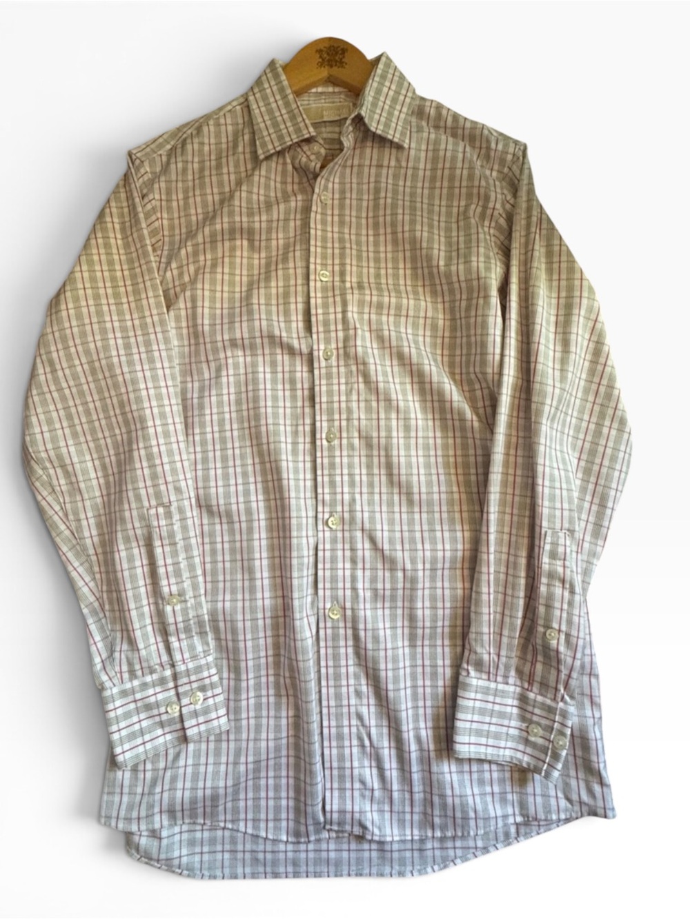Michael Kors Men’s Medium Plaid Button Down Shirt Long Sleeve Business Casual